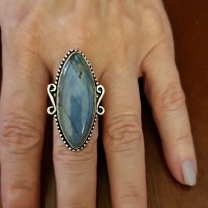 Sterling 925 silver and labradorite